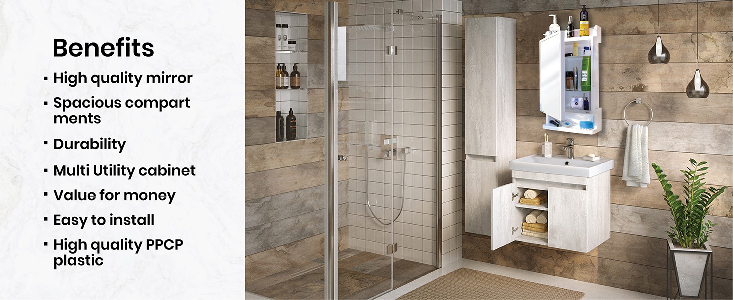 Cipla plast rich look mirror cabinet